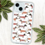 Dachshund Sausage Dog iPhone 15 Case<br><div class="desc">Cute little Dachshund sausage or wiener dogs in woolly knitwear. Perfect for dog lovers and dog walkers.  Original art by Nic Squirrell.</div>
