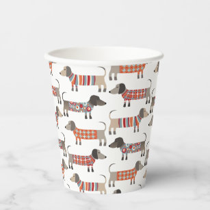 Dachshund Sausage Dog Paper Cups