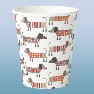 Dachshund Sausage Dog Paper Cups