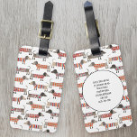 Dachshund Sausage Dog Pattern Custom Name Luggage Tag<br><div class="desc">Cute little Dachshund sausage or wiener dogs in woolly knitwear. Perfect for dog lovers and dog walkers.
Change the contact details on the back.</div>