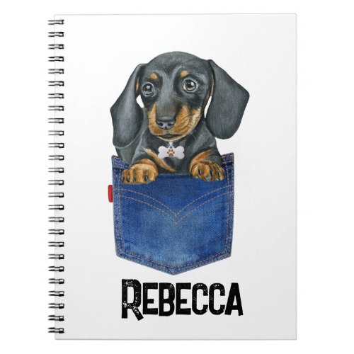 Dachshund Sausage Dog Personalised Spiral Notebook