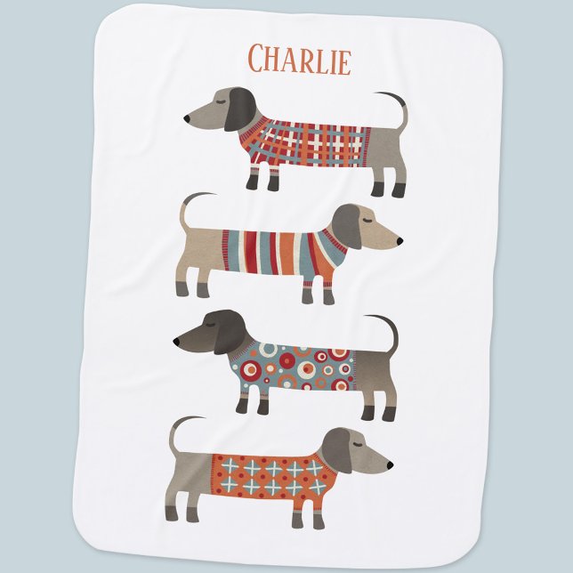 Dachshund Sausage Dog Personalized Baby Blanket (Creator Uploaded)