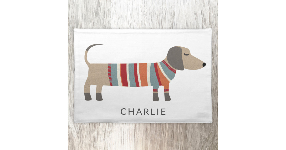 Dachshund Sausage Dog Personalized Cloth Placemat Zazzle