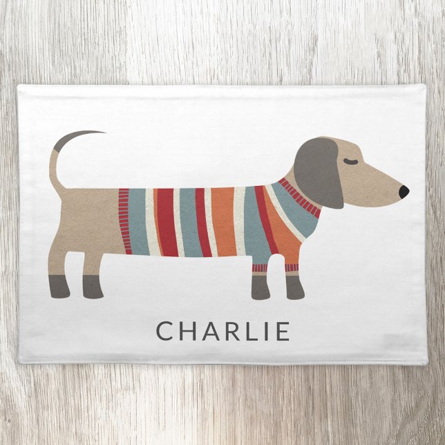 Dachshund Sausage Dog Personalized Cloth Placemat (Creator Uploaded)
