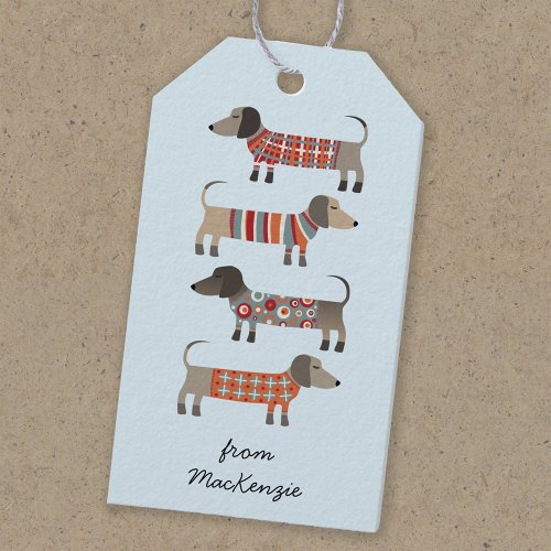 Dachshund Sausage Dog Personalized Gift Tags
