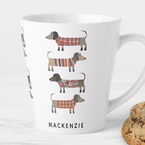 Dachshund Sausage Dog Personalized Latte Mug