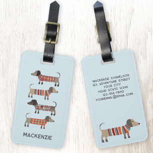 Dachshund Sausage Dog Personalized Luggage Tag