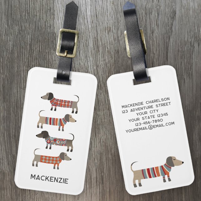 Dachshund Sausage Dog Personalized Luggage Tag (Creator Uploaded)