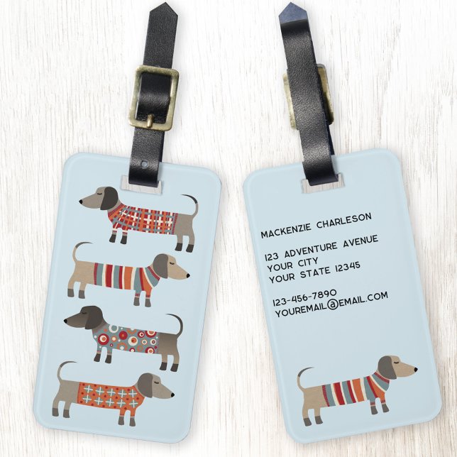 Dachshund Sausage Dog Personalized Luggage Tag (Creator Uploaded)