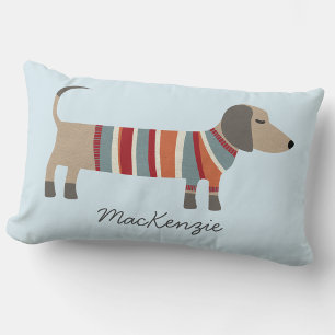 Dachshund Sausage Dog Personalized Lumbar Pillow