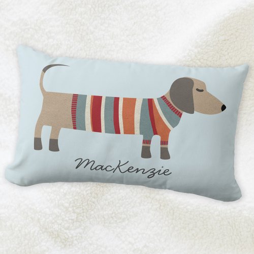Dachshund Sausage Dog Personalized Lumbar Pillow
