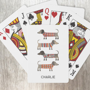 Dachshund Sausage Dog Personalized Playing Cards