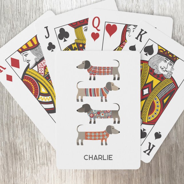 Dachshund Sausage Dog Personalized Poker Cards (Creator Uploaded)