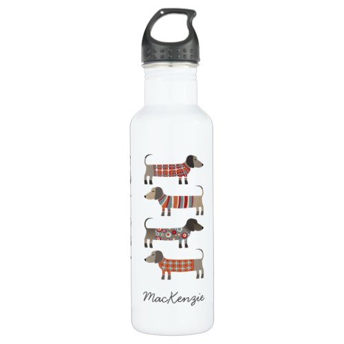Dachshund Sausage Dog Personalized Stainless Steel Water Bottle