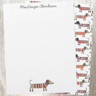 Dachshund Sausage Dog Personalized Stationery