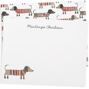 Dachshund Sausage Dog Personalized Stationery