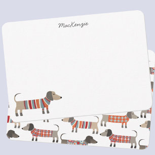 Dachshund Sausage Dog Personalized Stationery Note Card