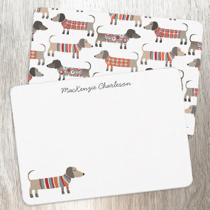 Dachshund Sausage Dog Personalized Stationery Note Card