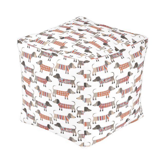 Dachshund Sausage Dog Pouf (Angled Back)