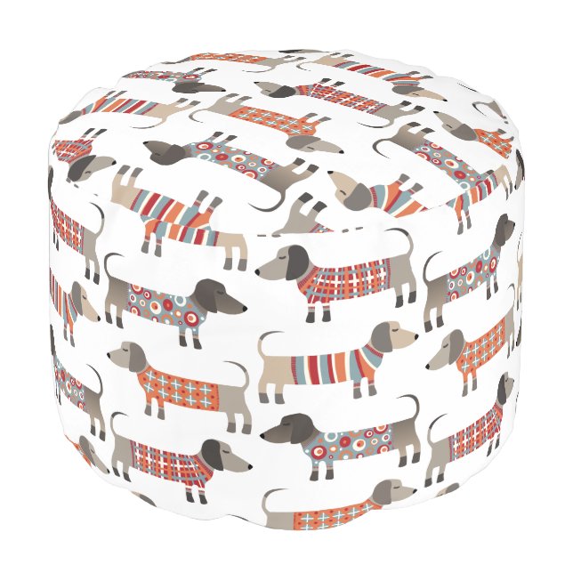 Dachshund Sausage Dog Pouf (Angled Front)