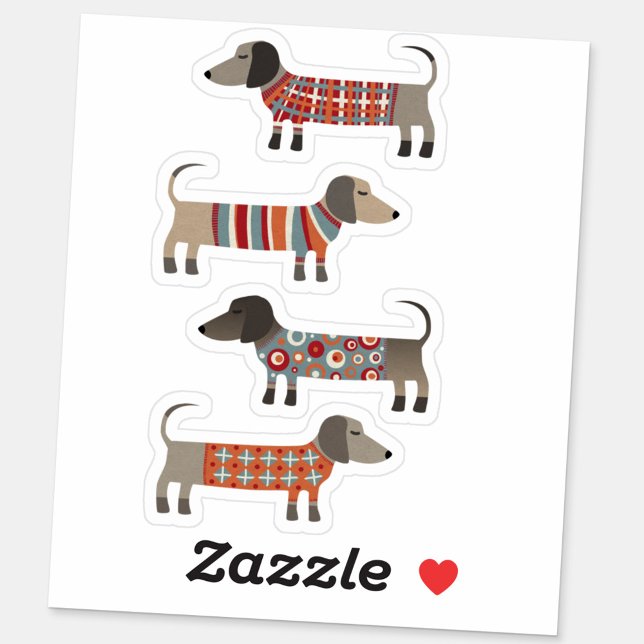 Dachshund Sausage Dog Sticker (Fun Dachshund Wiener Sausage Dog die cut stickers)