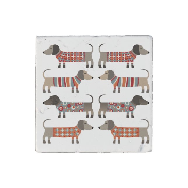 Dachshund Sausage Dog Stone Magnet (Front)