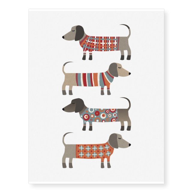 Dachshund Sausage Dog Temporary Tattoos (Front)