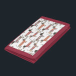 Dachshund Sausage Dog Trifold Wallet<br><div class="desc">Cute little Dachshund sausage or wiener dogs in woolly knitwear. Perfect for dog lovers and dog walkers.</div>
