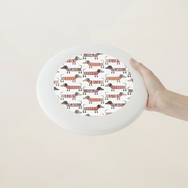 Dachshund Sausage Dog Wham-O Frisbee (In Hand)