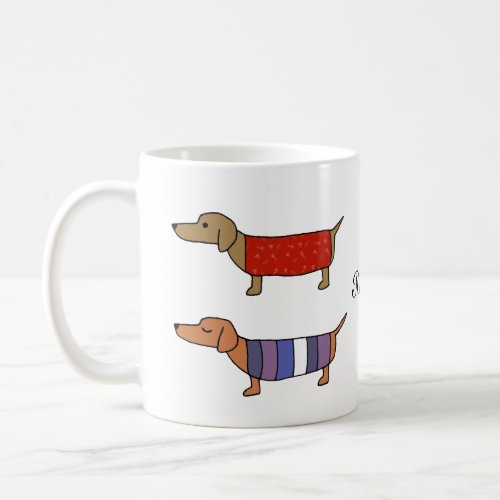 Dachshund Sausage dog Wiener dog lover Custom Name Coffee Mug