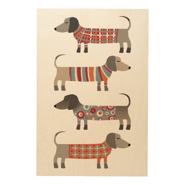 Dachshund Sausage Dog Wood Wall Art (Front)