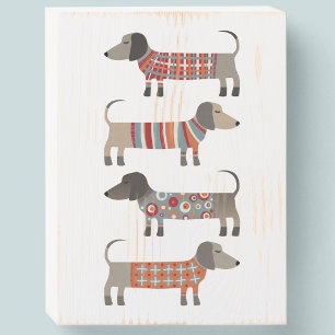 Dachshund Sausage Dog Wooden Box Sign