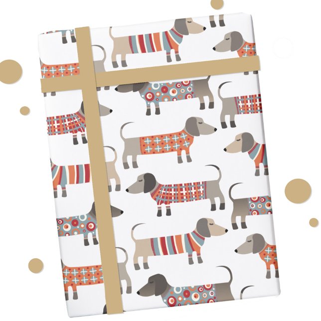 Dachshund Sausage Dog Wrapping Paper (Dachshund Wiener Sausage Dog fun gift wrap paper roll)