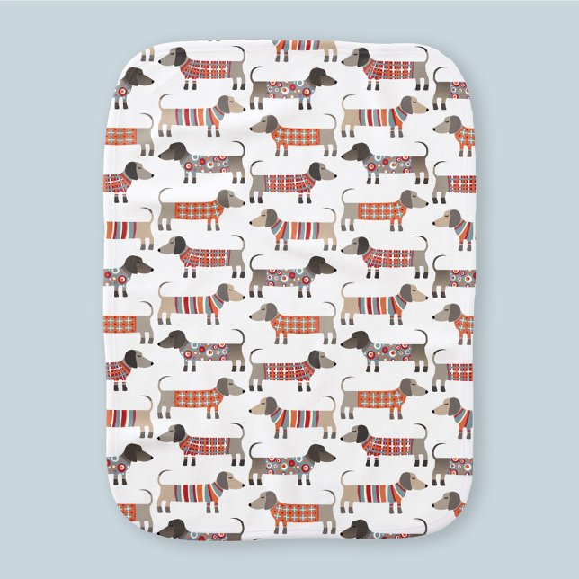 Dachshund Sausage Wiener Dog Baby Burp Cloth (Creator Uploaded)
