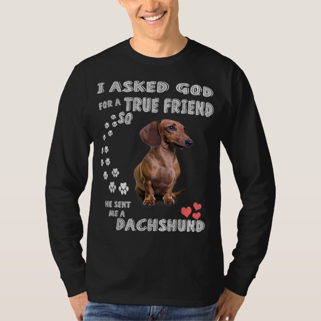 Dachshund Saying Mom, Wiener Dad, Weenie Lover, Sa T-Shirt (Front)