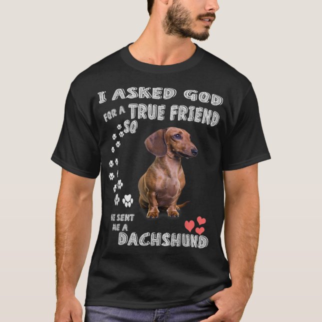 Dachshund Saying Mom Wiener Dad Weenie Lover Sausa T-Shirt (Front)
