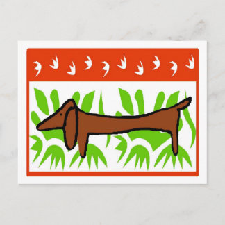 Dachshund Season's Greetings Holiday Postcard