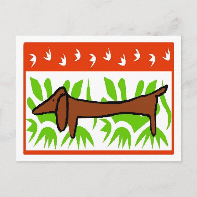 Dachshund Season's Greetings Holiday Postcard (Front)