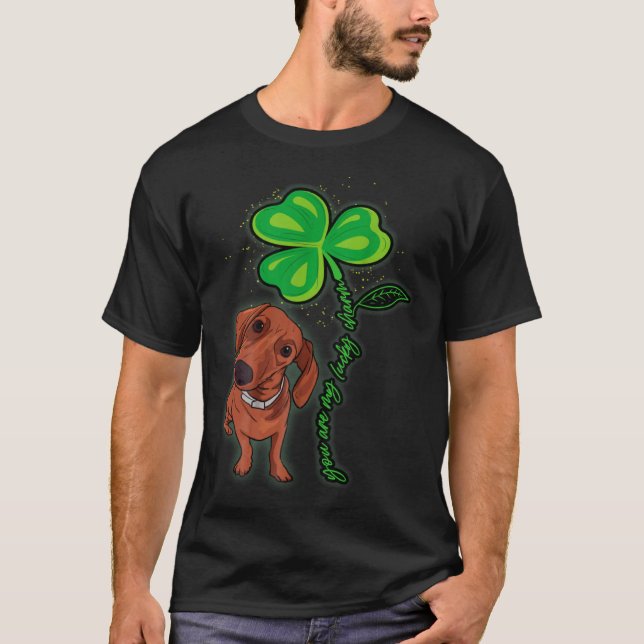 Dachshund Shamrock St Patricks Day You Are My Luck T-Shirt (Front)