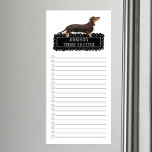 Dachshund Shopping List Magnetic Notepad<br><div class="desc">Adorable things to fetch Dachshund dog with a black chalkboard frame personalized with your name.</div>