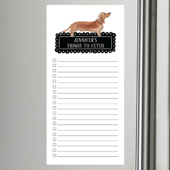 Dachshund Shopping List Magnetic Notepad by invitationstop at Zazzle