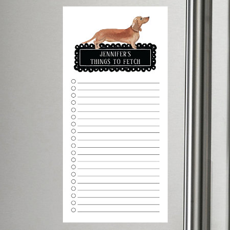 Dachshund Shopping List Magnetic Notepad