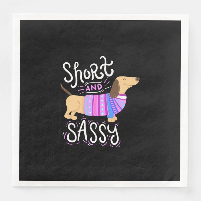 Dachshund Short And Sassy Paper Dinner Napkins (Front)