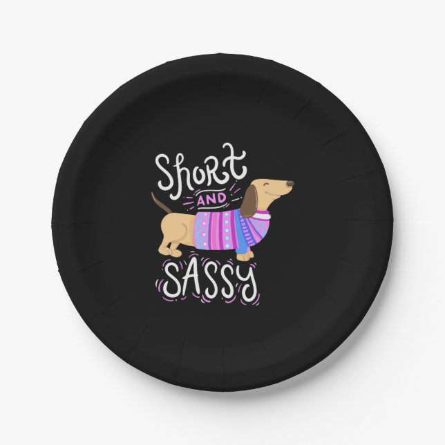 Dachshund Short And Sassy Paper Plates (Front)
