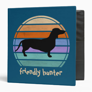 Dachshund Short Hair - Silhouette 1 3 Ring Binder