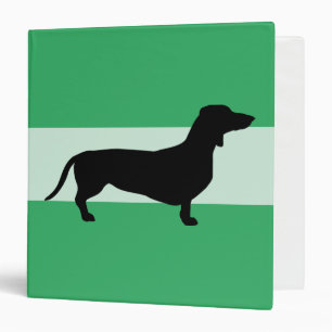 Dachshund Short Hair - Silhouette 1 3 Ring Binder