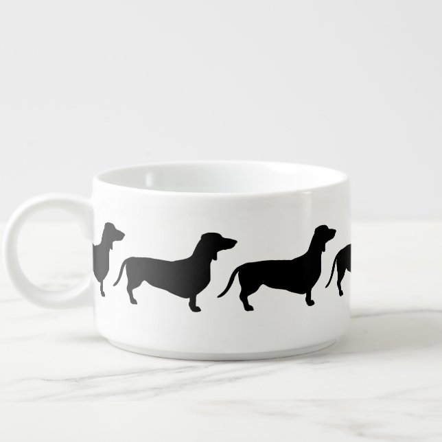 Dachshund Short Hair - Silhouette 1 Bowl (Right)
