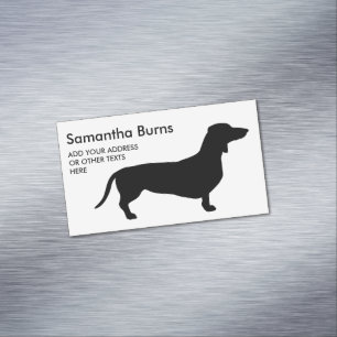 Dachshund Short Hair - Silhouette 1 Business Card Magnet