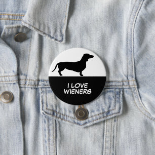Dachshund Short Hair - Silhouette 1 Button
