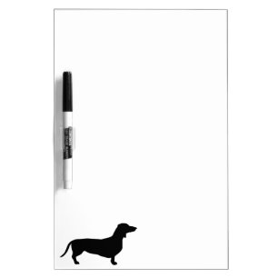 Dachshund Short Hair - Silhouette 1 Dry Erase Board